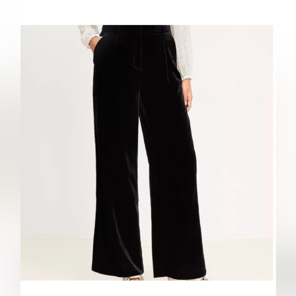 NWOT Ann Taylor Margo Black Velvet Velour Pants